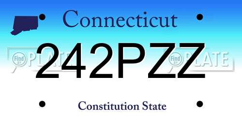242PZZ Connecticut License Plate