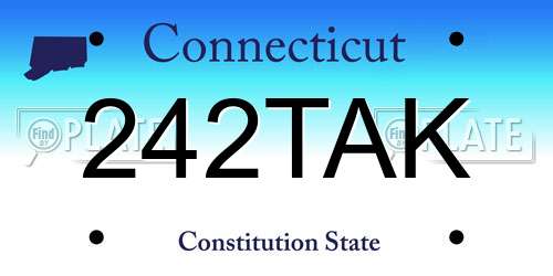 242TAK Connecticut License Plate