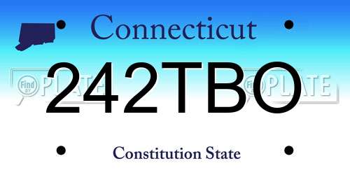 242TBO Connecticut License Plate