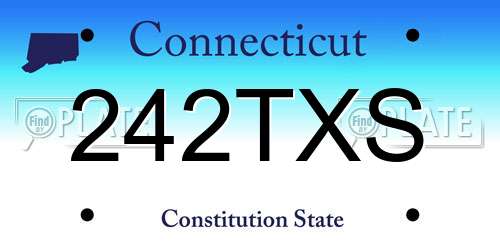 242TXS Connecticut License Plate