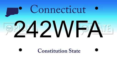 242WFA Connecticut License Plate