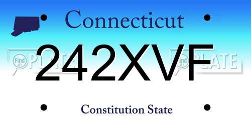 242XVF Connecticut License Plate