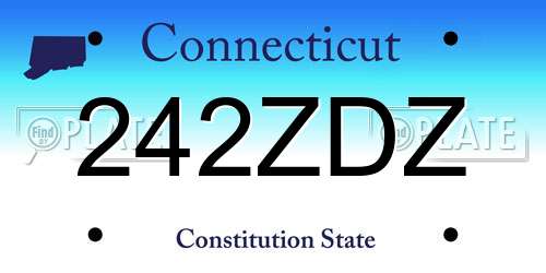 242ZDZ Connecticut License Plate