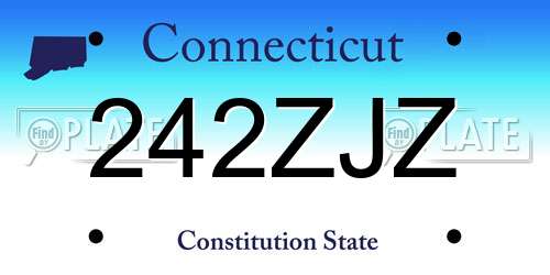 242ZJZ Connecticut License Plate