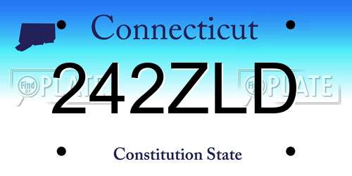 242ZLD Connecticut License Plate