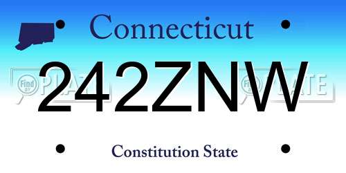242ZNW Connecticut License Plate