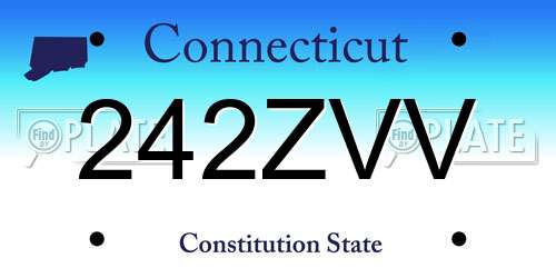 242ZVV Connecticut License Plate