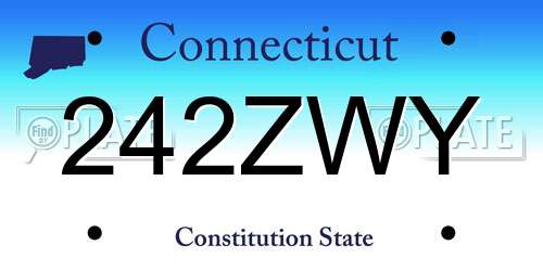 242ZWY Connecticut License Plate