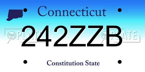 242ZZB Connecticut License Plate