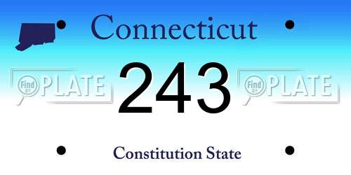 243 Connecticut License Plate