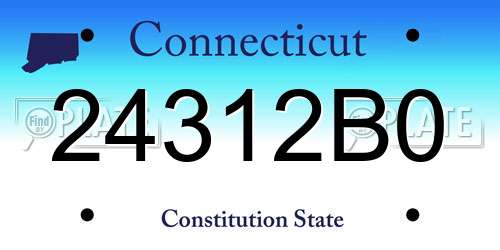 24312B0 Connecticut License Plate