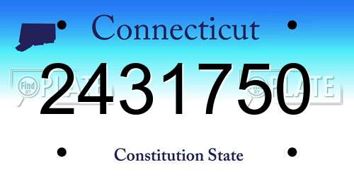 2431750 Connecticut License Plate