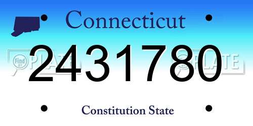 2431780 Connecticut License Plate