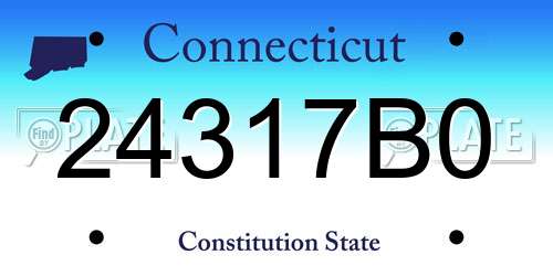 24317B0 Connecticut License Plate