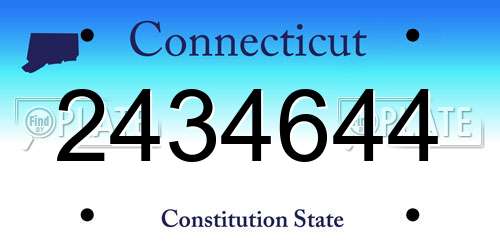 2434644 Connecticut License Plate