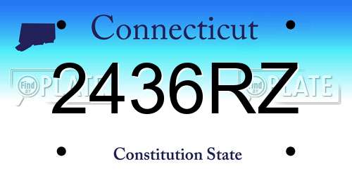 2436RZ Connecticut License Plate