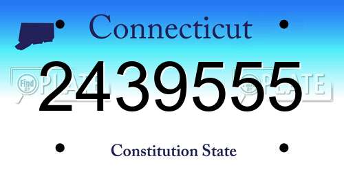 2439555 Connecticut License Plate