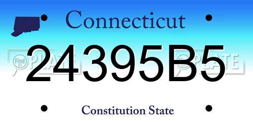 24395B5 Connecticut License Plate