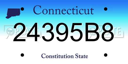 24395B8 Connecticut License Plate