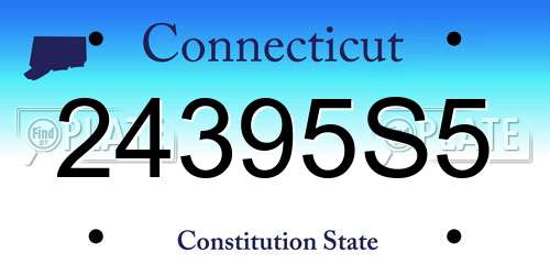 24395S5 Connecticut License Plate
