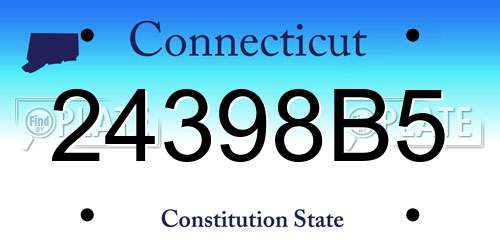 24398B5 Connecticut License Plate