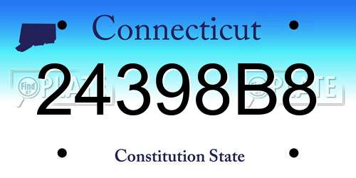 24398B8 Connecticut License Plate