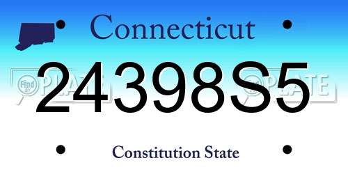 24398S5 Connecticut License Plate