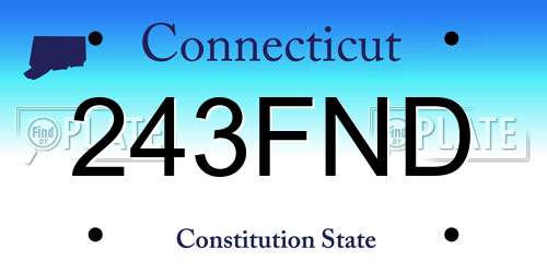 243FND Connecticut License Plate