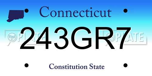 243GR7 Connecticut License Plate