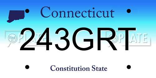 243GRT Connecticut License Plate