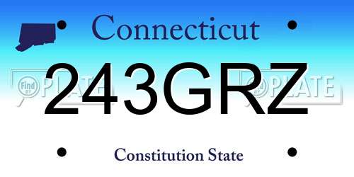 243GRZ Connecticut License Plate