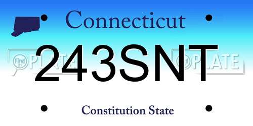 243SNT Connecticut License Plate