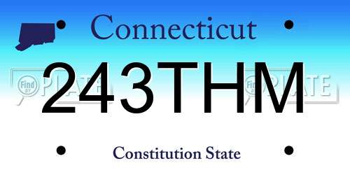 243THM Connecticut License Plate