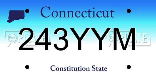 243YYM Connecticut License Plate