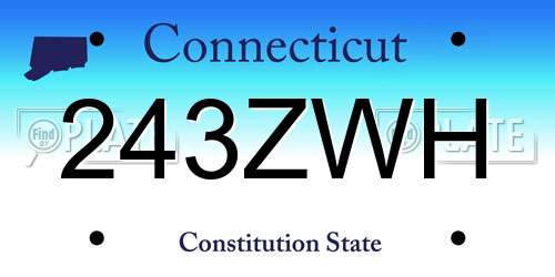 243ZWH Connecticut License Plate