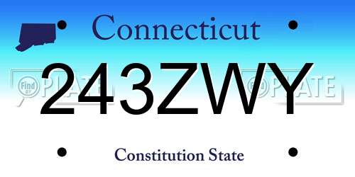 243ZWY Connecticut License Plate