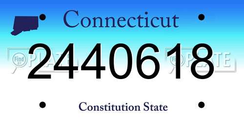 2440618 Connecticut License Plate