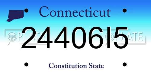 24406I5 Connecticut License Plate
