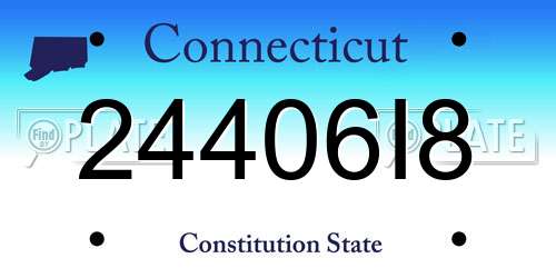 24406I8 Connecticut License Plate