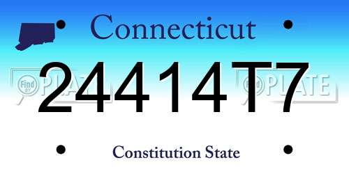 24414T7 Connecticut License Plate