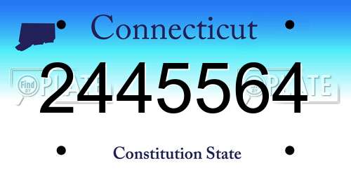 2445564 Connecticut License Plate