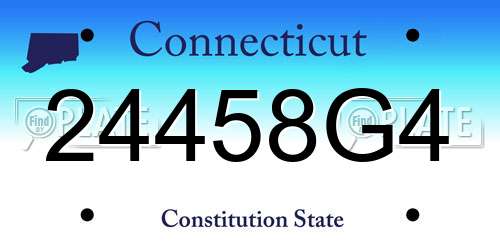 24458G4 Connecticut License Plate