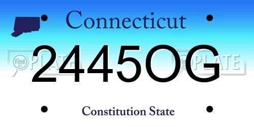 2445OG Connecticut License Plate