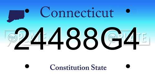 24488G4 Connecticut License Plate