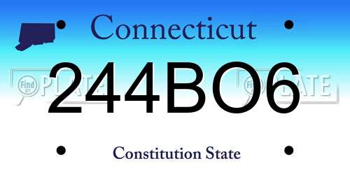 244BO6 Connecticut License Plate