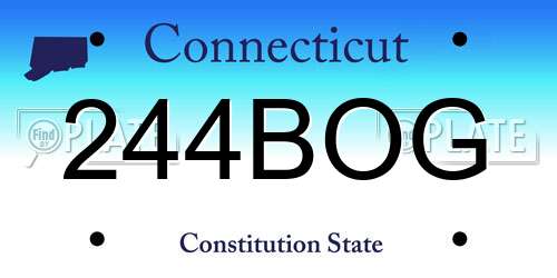244BOG Connecticut License Plate
