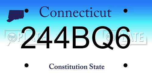 244BQ6 Connecticut License Plate