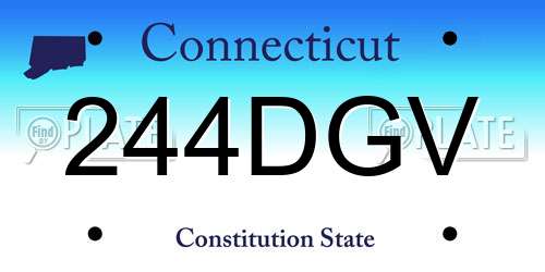 244DGV Connecticut License Plate
