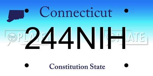 244NIH Connecticut License Plate