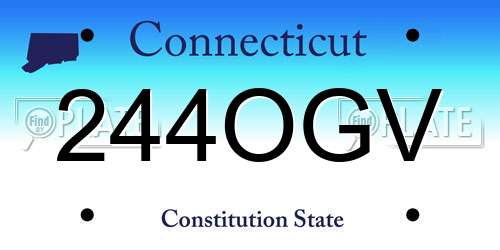 244OGV Connecticut License Plate